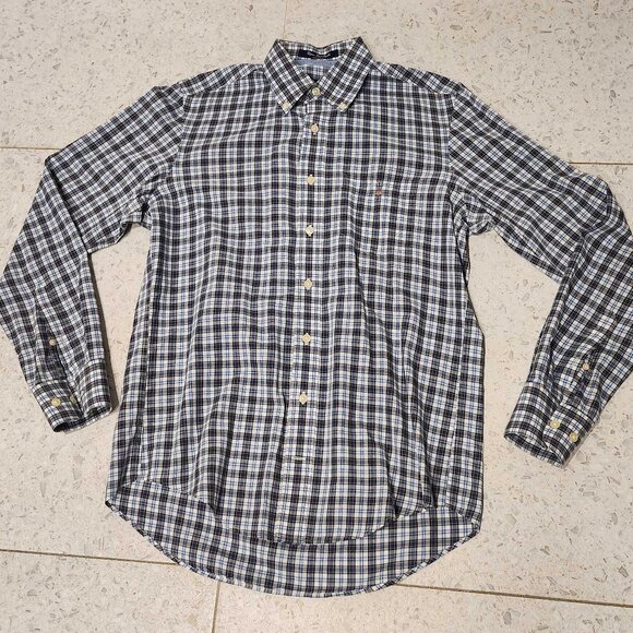 GANT Upper East Poplin Regular Fit MENS SMALL Button Down SHIRT * Blue PLAID - Picture 1 of 4